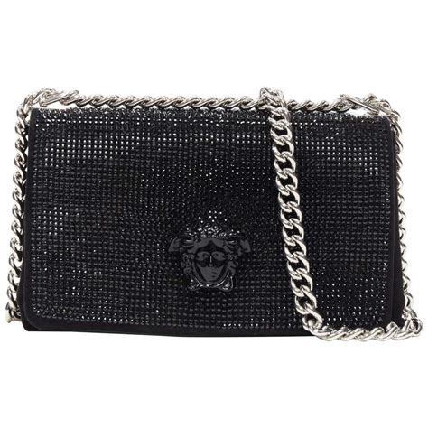 versace palazzo chain bag|new VERSACE Palazzo Medusa black strass crystal flap chunky .